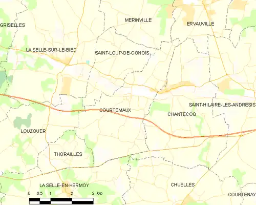 Detailkaart van de gemeente