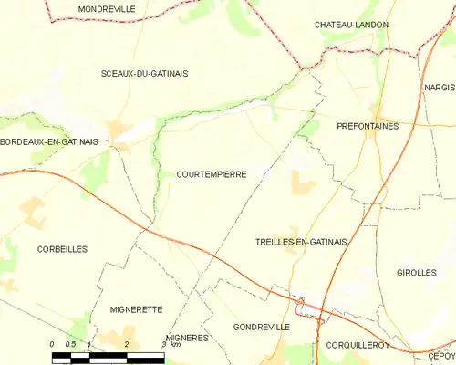 Detailkaart van de gemeente