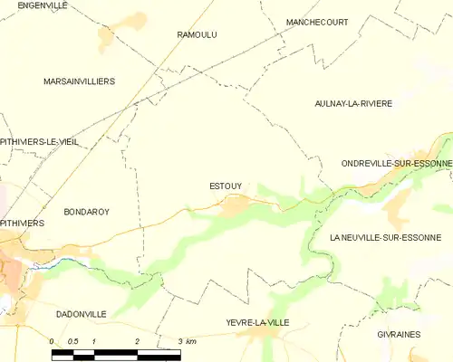 Detailkaart van de gemeente