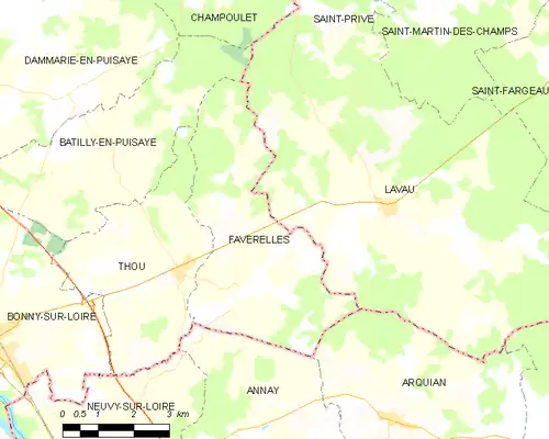 Detailkaart van de gemeente