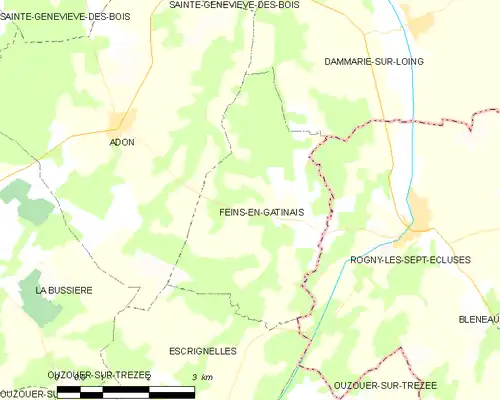 Detailkaart van de gemeente