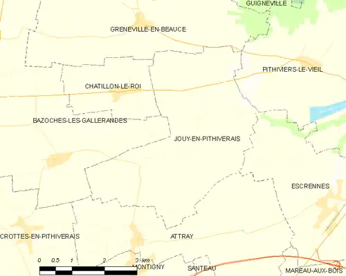 Detailkaart van de gemeente