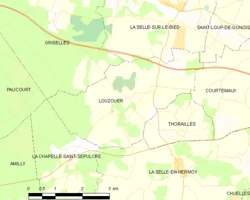 Detailkaart van de gemeente