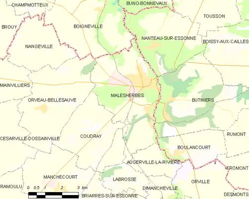 Detailkaart van de gemeente