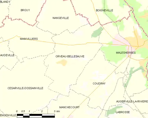 Detailkaart van de gemeente