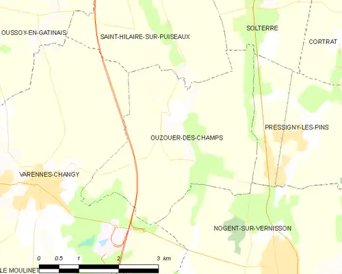 Detailkaart van de gemeente