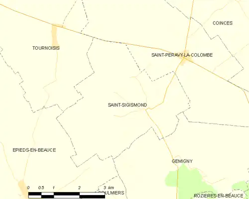 Detailkaart van de gemeente