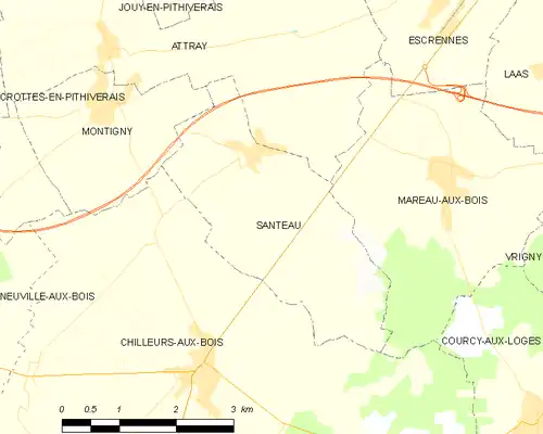 Detailkaart van de gemeente