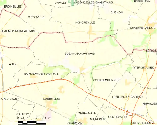 Detailkaart van de gemeente