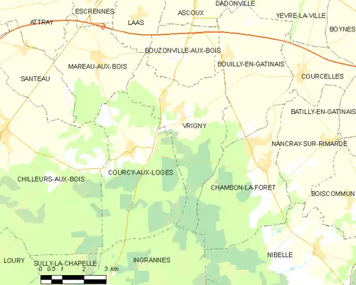 Detailkaart van de gemeente