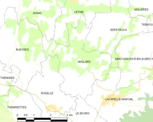 Detailkaart van de gemeente