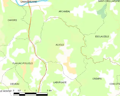 Detailkaart van de gemeente