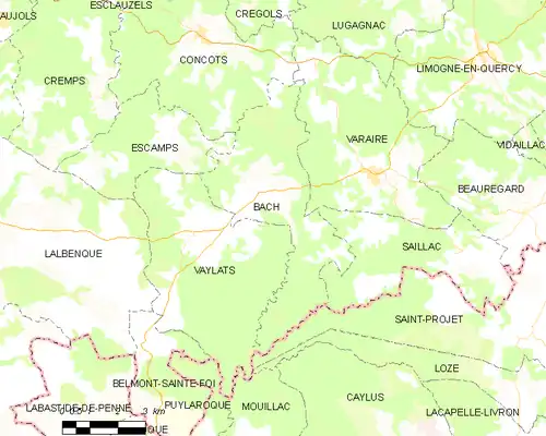 Detailkaart van de gemeente