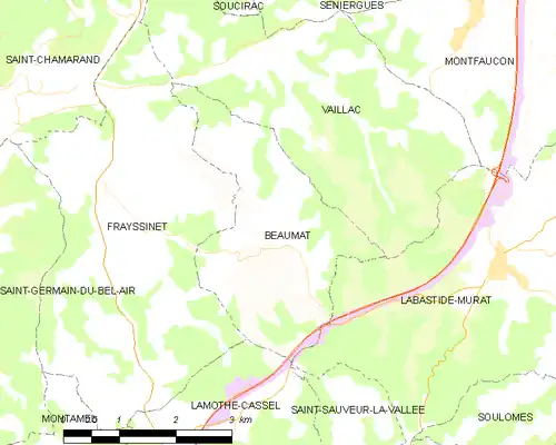 Detailkaart van de gemeente