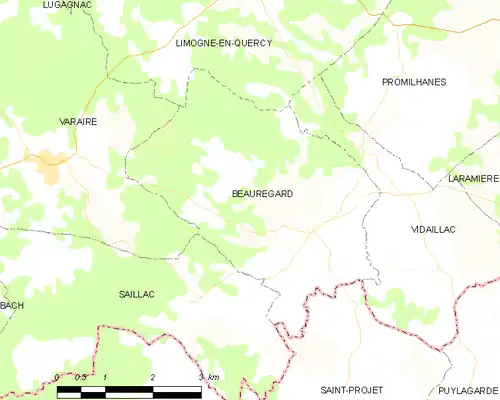 Detailkaart van de gemeente