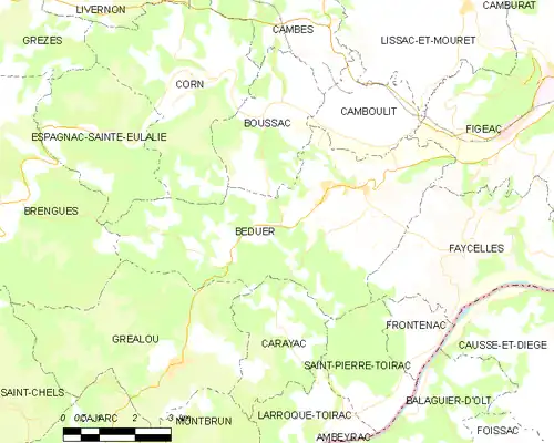 Detailkaart van de gemeente