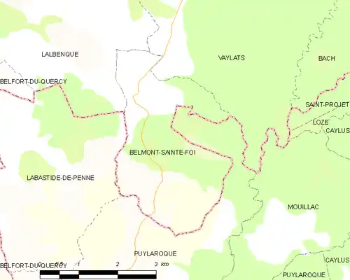 Detailkaart van de gemeente