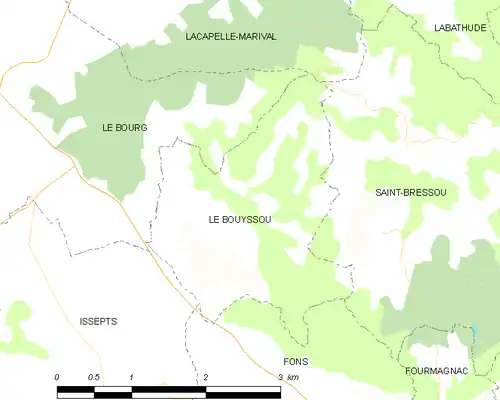 Detailkaart van de gemeente