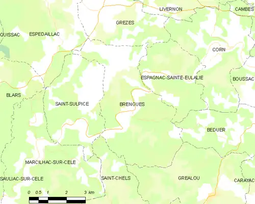 Detailkaart van de gemeente