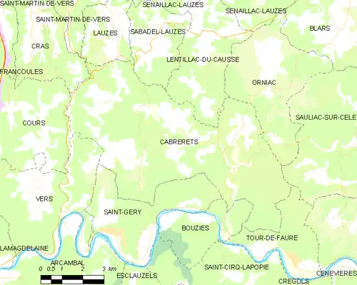 Detailkaart van de gemeente