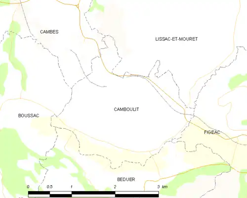 Detailkaart van de gemeente