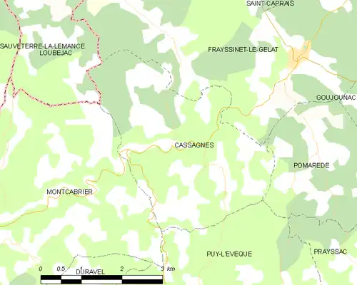 Detailkaart van de gemeente