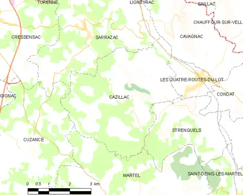 Detailkaart van de gemeente