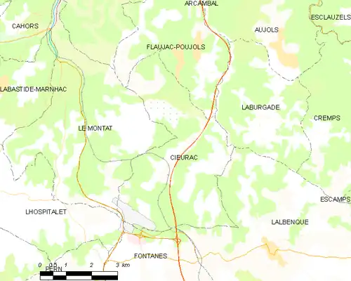 Detailkaart van de gemeente