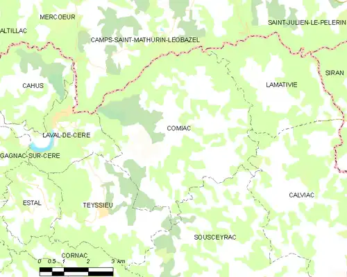 Detailkaart van de gemeente