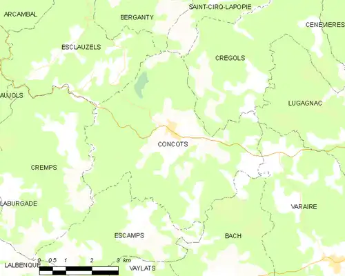 Detailkaart van de gemeente