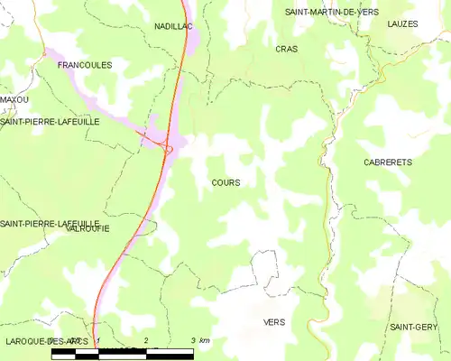 Detailkaart van de gemeente