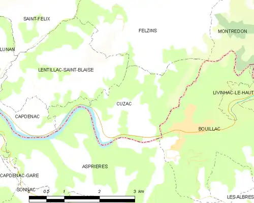 Detailkaart van de gemeente