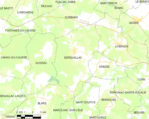 Detailkaart van de gemeente