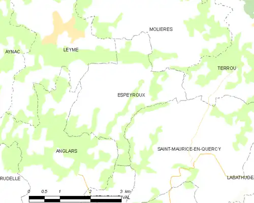 Detailkaart van de gemeente