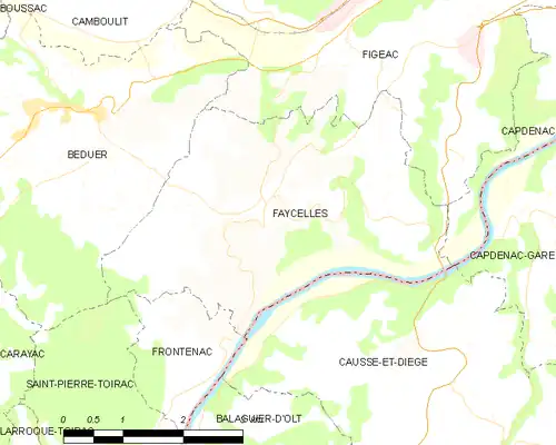 Detailkaart van de gemeente