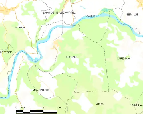 Detailkaart van de gemeente