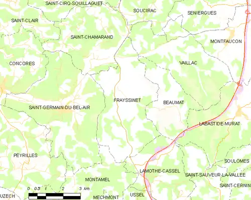 Detailkaart van de gemeente