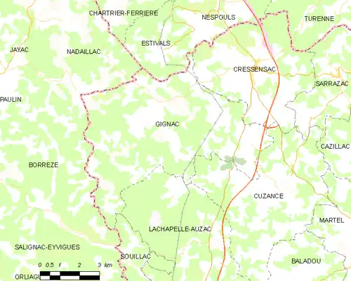 Detailkaart van de gemeente