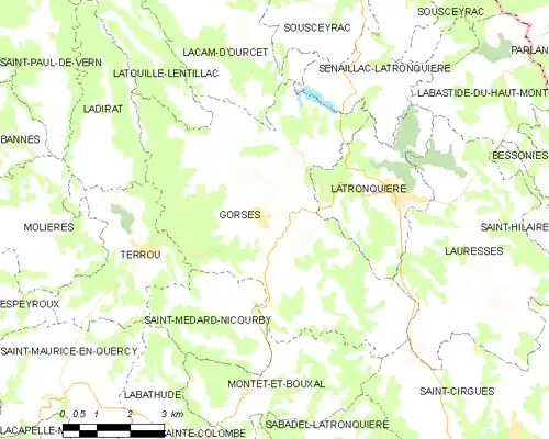 Detailkaart van de gemeente