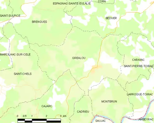 Detailkaart van de gemeente