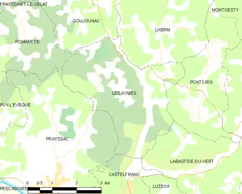 Detailkaart van de gemeente