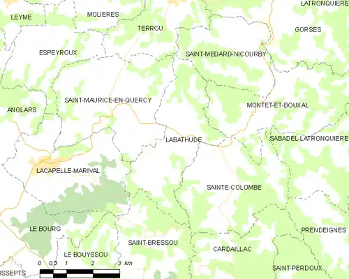 Detailkaart van de gemeente