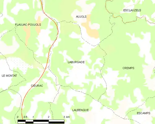 Detailkaart van de gemeente