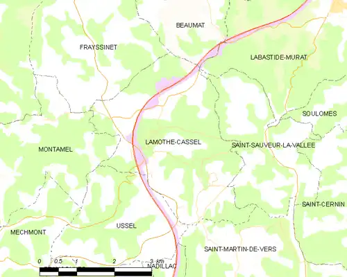 Detailkaart van de gemeente