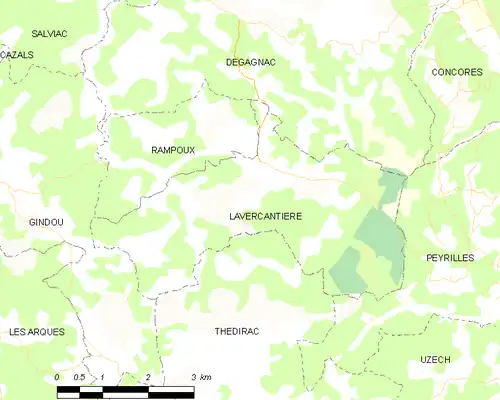 Detailkaart van de gemeente