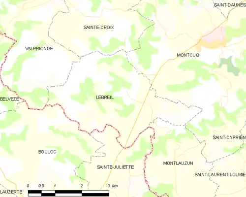 Detailkaart van de gemeente