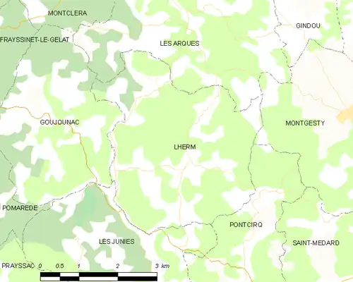 Detailkaart van de gemeente