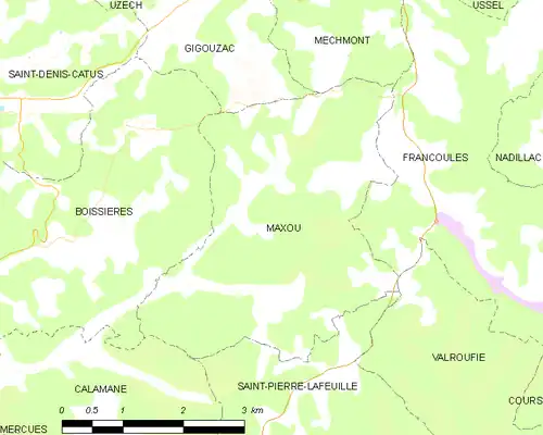 Detailkaart van de gemeente