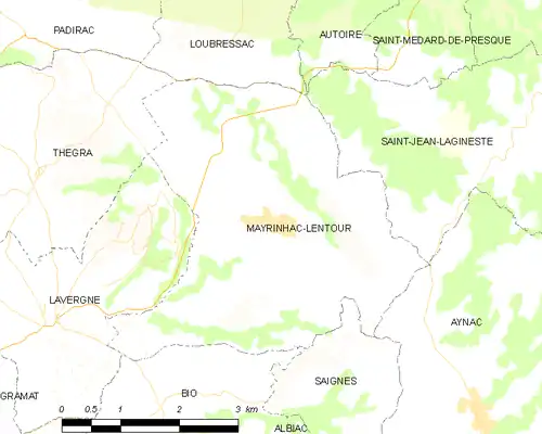 Detailkaart van de gemeente