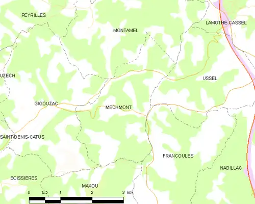 Detailkaart van de gemeente